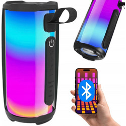 Verk Group Φορητό Ηχείο Bluetooth Boombox με RGB Φωτισμό, FM Ραδιόφωνο, USB, microSD, AUX και USB-C, Μαύρο 5907451375044