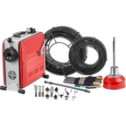 VEVOR Drain Cleaner Machine, 850W Electric Pipe Drain Cleaning Machine Sewer Snake with 14,5m x 16mm, 14m x 22mm, 5m x 9,5mm, 0,4m x 12mm Steel Spring Cable & 11 Cutters, Fit 20mm Dimeters