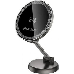 Lamtech Foldable Magnetic Metallic Car Holder & Wireless Charger 15w