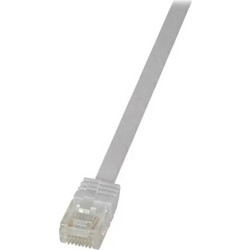 LogiLink Flat U/UTP Cat.6 Καλώδιο Δικτύου Ethernet 0.5m White