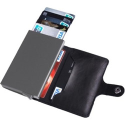 Πορτοφόλι δερματίνη με ασφάλεια για κάρτες RFID μαύρο