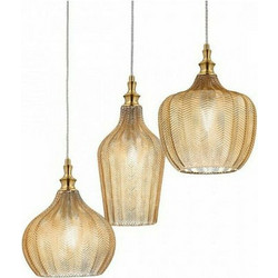 LUCE CLEOFE-S/3-A Κρεμαστό Φωτιστικό Οροφής Τρίφωτο E27 Χρυσό