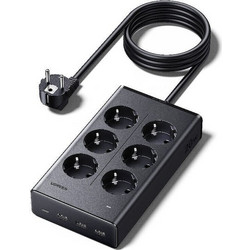 Ugreen 75141 Πολύπριζο 6 Θέσεων με 3 USB-A, USB-C και Καλώδιο 1.5m