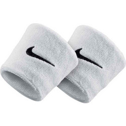 Nike Swoosh Wristbands 2-Pack Unisex Περικάρπιο - Περιμετώπιο Λευκό (N.NN.04-101)
