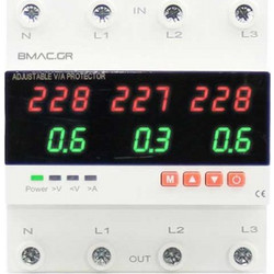 BMC 3φασικός Επιτηρητής τάσης και έντασης ψηφιακός ράγας - BS363A