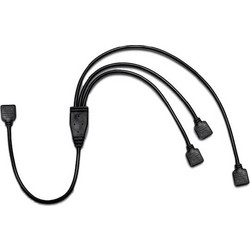 Inter-Tech Y-adapter 1x 4pin RGB to 3x 4pin RGB - Cable 0.48m Μαύρο (88885466)