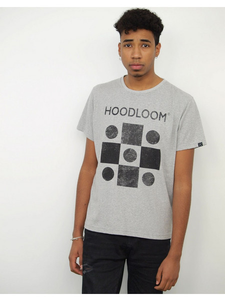 Hoodloom T-shirt με Τύπωμα The Five Dots - Γκρι Μελανζέ