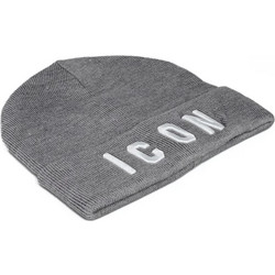 ICON Unisex Πλεκτός Σκούφος με Κεντημένο Logo, σε χρώμα Σκούρο Γκρι Ferro