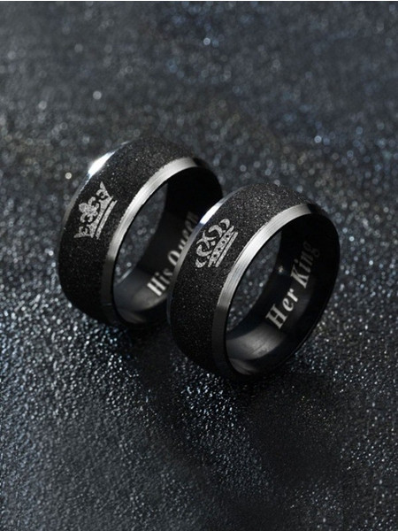 Famous S5534-BLACK Δαχτυλίδια Ψευδάργυρος 2τμχ