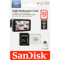 Sandisk High Endurance microSDHC 32GB Class 10 U3 V30 UHS-I + Adapter