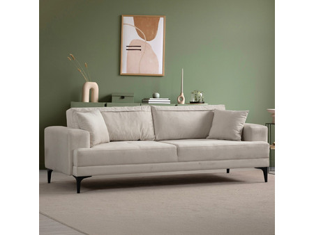 Papatya Astana Τριθέσιος Καναπές Εκρού 234x100x78cm