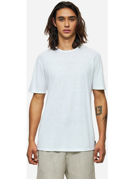 DIRTY LAUNDRY Linen T-Shirt WHITE ΛΕΥΚΟ