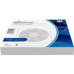 MediaRange Paper sleeves for 1 disc, with flap White Pack 50 (MRBOX65)
