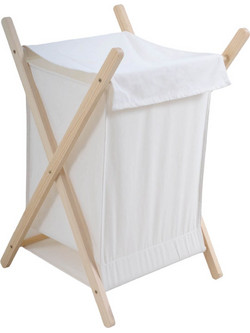 ΚΑΛΑΘΙ ΑΠΛΥΤΩΝ ΞΥΛΙΝΟ ΜΕ ΛΕΥΚΟ ΣΑΚΟ 55lt 42x42x70εκ. ANKOR