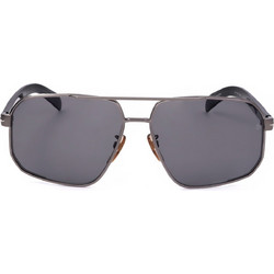 David Beckham DB7102/S 85K/M9 Ανδρικά Γυαλιά Ηλίου Aviator Κοκάλινα Ασημί Μαύρα με Μαύρο Polarized Φακό