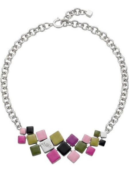 Bliss Gioielli Γυναικείο Κολιέ με Διαμάντι 0.01ct Silver/Multicolored 1366400
