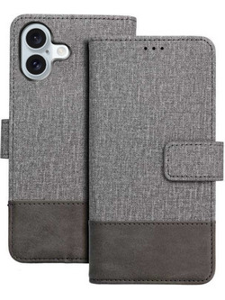 Tel1 iPhone 16 Gomma Θήκη Βιβλίο - Grey