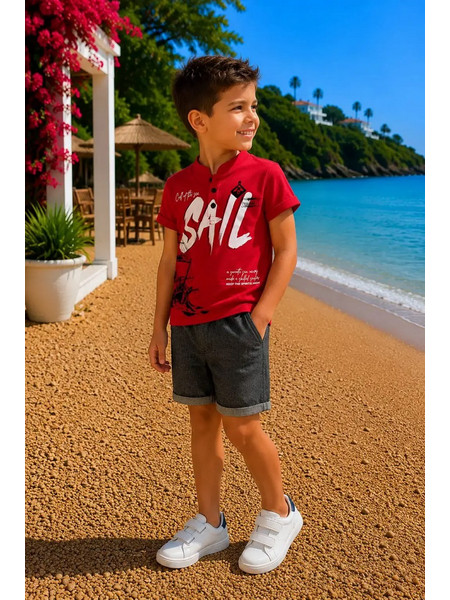 Παιδικό σετ Sevval Kids σε κόκκινο και μαύρο χρώμα