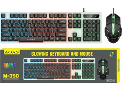 Aoas M350 Σετ Gaming Πληκτρολόγιο RGB Silver