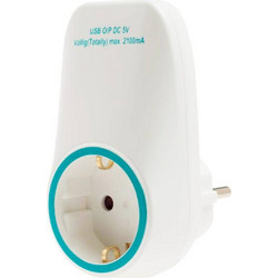 GEYER Αντάπτορας σούκο με 2 θύρες USB GES-156
