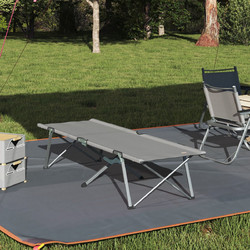 vidaXL Αναδιπλούμενο Κρεβάτι Κάμπινγκ Γκρι 194 x 62,5 x 42,5 εκ