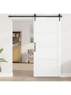vidaXL Πόρτα Εσωτερική Συρόμενη Ξύλινη Λευκή 93x202cm 42052399