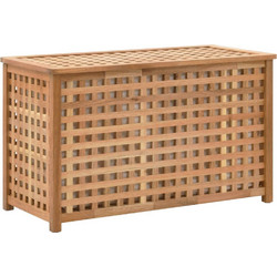 vidaXL Καλάθι/Μπαούλο Απλύτων 77,5x37,5x46,5 εκ. Μασίφ Ξύλο Καρυδιάς