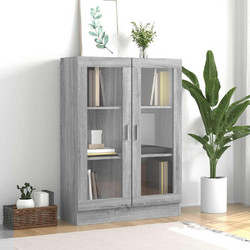 vidaXL Βιτρίνα Γκρι Sonoma 82,5x30,5x115cm Επεξεργασμένο Ξύλο 1 τεμ