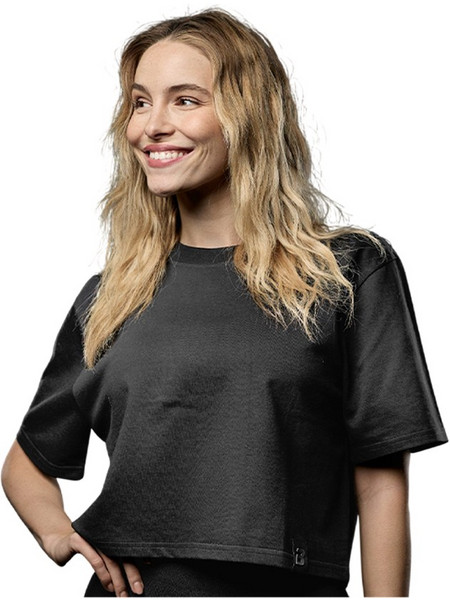 BioTech USA Heavyweight Oversized Women's Cropped T-shirt Black