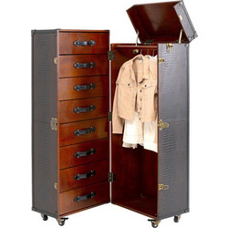 Kare Design Ντουλάπα Ρούχων Globetrotter Καφέ 65x58x153εκ.