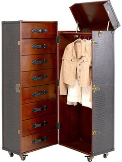 Kare Design Ντουλάπα Ρούχων Globetrotter Καφέ 65x58x153εκ.