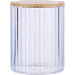 Κουτί για βαμβάκι με καπάκι bamboo Φ9,5 Η13,5cm
