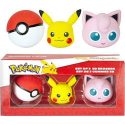 Σετ από 3D γόμες Pokemon 3 τμχ