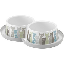 Moderna Διπλό Μπολ Trendy Dinner Cat Maasai 2x350ml