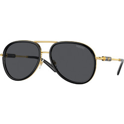 Versace VE2260 100287 Ανδρικά Γυαλιά Ηλίου Aviator Μεταλλικά Ασημί Μαύρα με Μαύρο Φακό