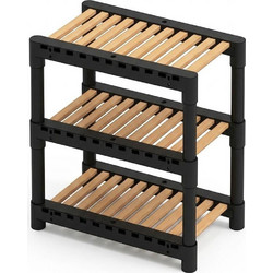 Ράφι Οργάνωσης Κουζίνας Zenna 338MSK1004 35x18x38cm Natural-Black Hermia Ξύλο,Πλαστικό
