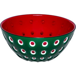 Guzzini Le Murrine Bowl 25cm Emerald green/ white/red