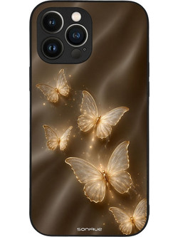 Sonique Diva Series Back Cover Gold Butterflies (iPhone 13 Pro Max)