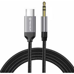 Καλώδιο-Adapter Techsuit Premium SoundShell (AC9) USB-C σε 3.5mm Jack, DAC Chip, 16bit/48Khz, 1.5m γκρι