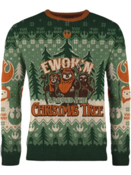 Star Wars Christmas Sweater Ewok'n around the Christmas Tree Size M