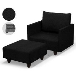Stewe Home Πολυθρόνα Τηλεόρασης Υφασμάτινη Μαύρη 70x65cm