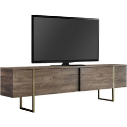 Έπιπλο τηλεόρασης χρώμα Καρυδί - Χρυσό 180x30x50εκ