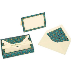 Κάρτα ευχετήρια Kartos 9x14 cm διπλή Art Deco Peacock