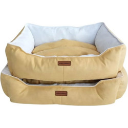 Robert Shop Collection Rectangular Pet Bed Set Yellow White