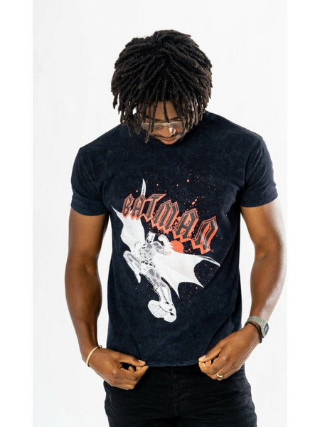 Batman T-Shirt Rock Acid Wash Size S