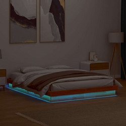 vidaXL Κρεβάτι με LED Διπλό Ξύλινο 160x200cm 844416