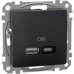 Sedna πρίζα φόρτισης USB τύπου A+C 21W ανθρακί