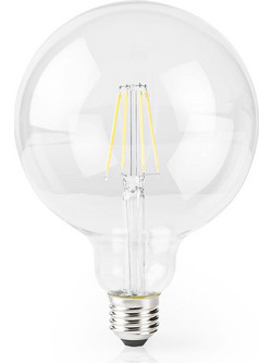 Nedis Smart Λάμπα LED Ε27 G125 SmartLife Dimmable Filament Wi-Fi 2700K 500lm 5W WIFILF10WTG125