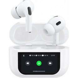 Handsfree Μπλεtooth U19 Display, TWS, Alb