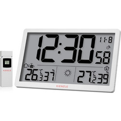 KIENZLE Jumbo NEO LCD Weather Wall Clock white